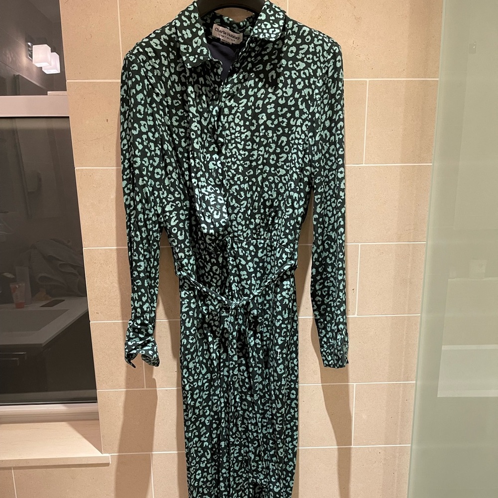 Charlie holiday leopard romper size 2 us